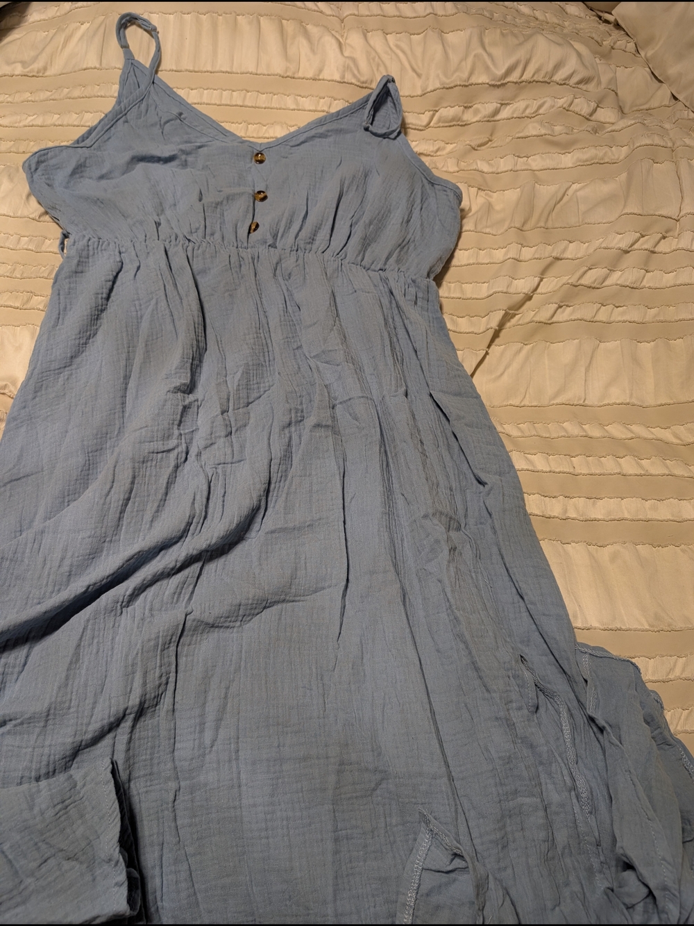 SHEIN Light Blue Maxi Dress with Buttons
